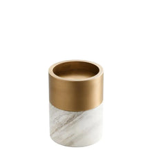 Load image into Gallery viewer, Candle Holder Sierra white marble brass finish set of 3