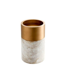 Load image into Gallery viewer, Candle Holder Sierra white marble brass finish set of 3