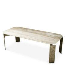 Load image into Gallery viewer, Dining Table Bodega Rectangular antique brass finish