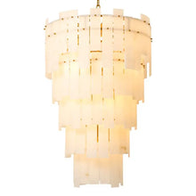 Load image into Gallery viewer, Chandelier Greyson XL antique brass finish alabaster