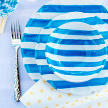 Load image into Gallery viewer, Amalfitana Aqua Stripe Dinner Plate