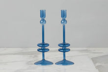 Load image into Gallery viewer, Glass Candlestick Pair
