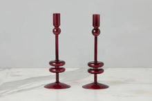 Load image into Gallery viewer, Glass Candlestick Pair