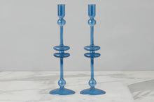 Load image into Gallery viewer, Glass Candlestick Pair