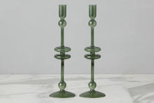 Load image into Gallery viewer, Glass Candlestick Pair