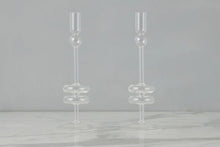 Load image into Gallery viewer, Glass Candlestick Pair
