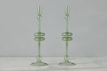 Load image into Gallery viewer, Glass Candlestick Pair