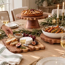 Load image into Gallery viewer, Natural Scalloped Cake Stand