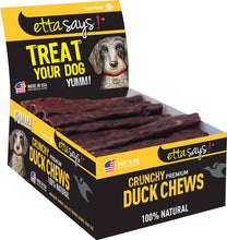 Load image into Gallery viewer, Etta Says! Crunchy Duck Dog 4in Chews POS Display Box 36ct