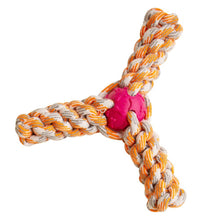Load image into Gallery viewer, SnugArooz Fling N' Fun Rope Dog Toy Assorted Colors 7"