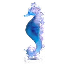 Load image into Gallery viewer, Coral Sea Blue Pink Seahorse
