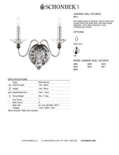 Load image into Gallery viewer, Wall Sconce - Jasmine Collection by Schonbek
