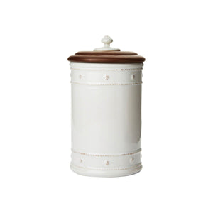 Berry & Thread Whitewash 10" Canister with Wooden Lid - By Juliska