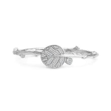 Load image into Gallery viewer, Botanical Leaf Bangle Bracelet with Diamonds
