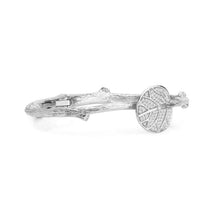 Load image into Gallery viewer, Botanical Leaf Bangle Bracelet with Diamonds