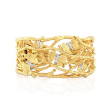 Load image into Gallery viewer, Butterfly Gingko Cuff Bracelet with Diamonds
