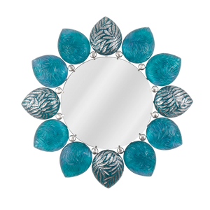 Turquoise Blue Melodie Mirror by Jacques Hurel