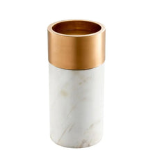 Load image into Gallery viewer, Candle Holder Sierra white marble brass finish set of 3
