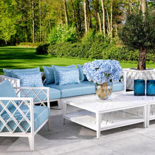 Load image into Gallery viewer, Outdoor Sofa Ocean Club L white sunbrella mineral blue
