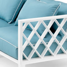 Load image into Gallery viewer, Outdoor Sofa Ocean Club L white sunbrella mineral blue
