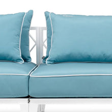 Load image into Gallery viewer, Outdoor Sofa Ocean Club L white sunbrella mineral blue
