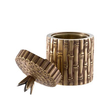Load image into Gallery viewer, Box Bamboo round vintage brass finish

