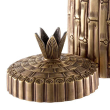 Load image into Gallery viewer, Box Bamboo round vintage brass finish
