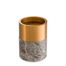 Load image into Gallery viewer, Candle Holder Sierra grey marble brass finish set of 3
