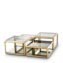 Load image into Gallery viewer, Coffee Table Callum brushed brass finish set of 4
