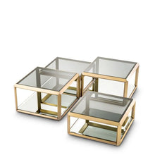 Load image into Gallery viewer, Coffee Table Callum brushed brass finish set of 4
