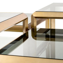 Load image into Gallery viewer, Coffee Table Callum brushed brass finish set of 4
