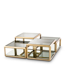 Load image into Gallery viewer, Coffee Table Callum brushed brass finish set of 4
