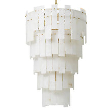 Load image into Gallery viewer, Chandelier Greyson XL antique brass finish alabaster
