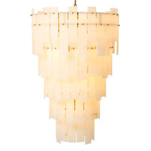 Load image into Gallery viewer, Chandelier Greyson XL antique brass finish alabaster
