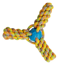 Load image into Gallery viewer, SnugArooz Fling N' Fun Rope Dog Toy Assorted Colors 7"
