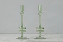 Load image into Gallery viewer, Glass Candlestick Pair

