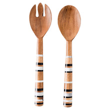 Load image into Gallery viewer, Stonewood Stripe Salad Server Set of 2pc - By Juliska
