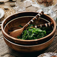 Load image into Gallery viewer, Stonewood Stripe Salad Server Set of 2pc - By Juliska
