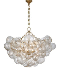 Load image into Gallery viewer, Talia Large Chandelier in Gild and Clear Swirled Glass
