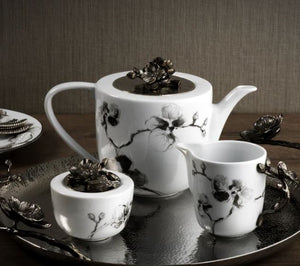 Black Orchid Porcelain Teapot - By Michael Aram