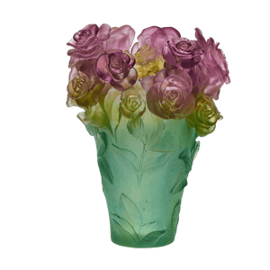 Rose Passion Vase in Green & Pink