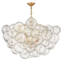 Load image into Gallery viewer, Talia Large Chandelier in Gild and Clear Swirled Glass
