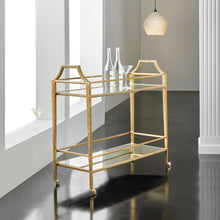 Load image into Gallery viewer, Brass Shagreen Bar Cart
