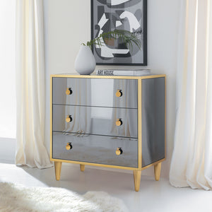 Smoked Mirror Bedside Chest