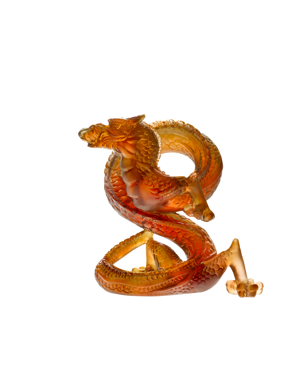 Figure Eight Dragon in Dark Amber