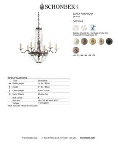 Chandelier - Early American Collection by Schonbek