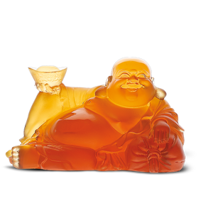 Happy Buddha in Amber