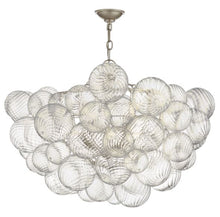 Load image into Gallery viewer, Talia Large Chandelier in Gild and Clear Swirled Glass

