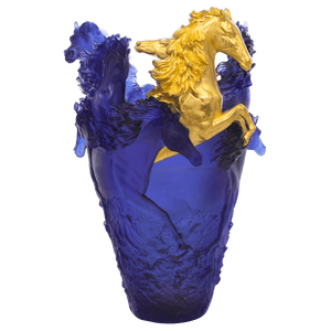 Magnum Horse Vase in Blue & Gold 25ex