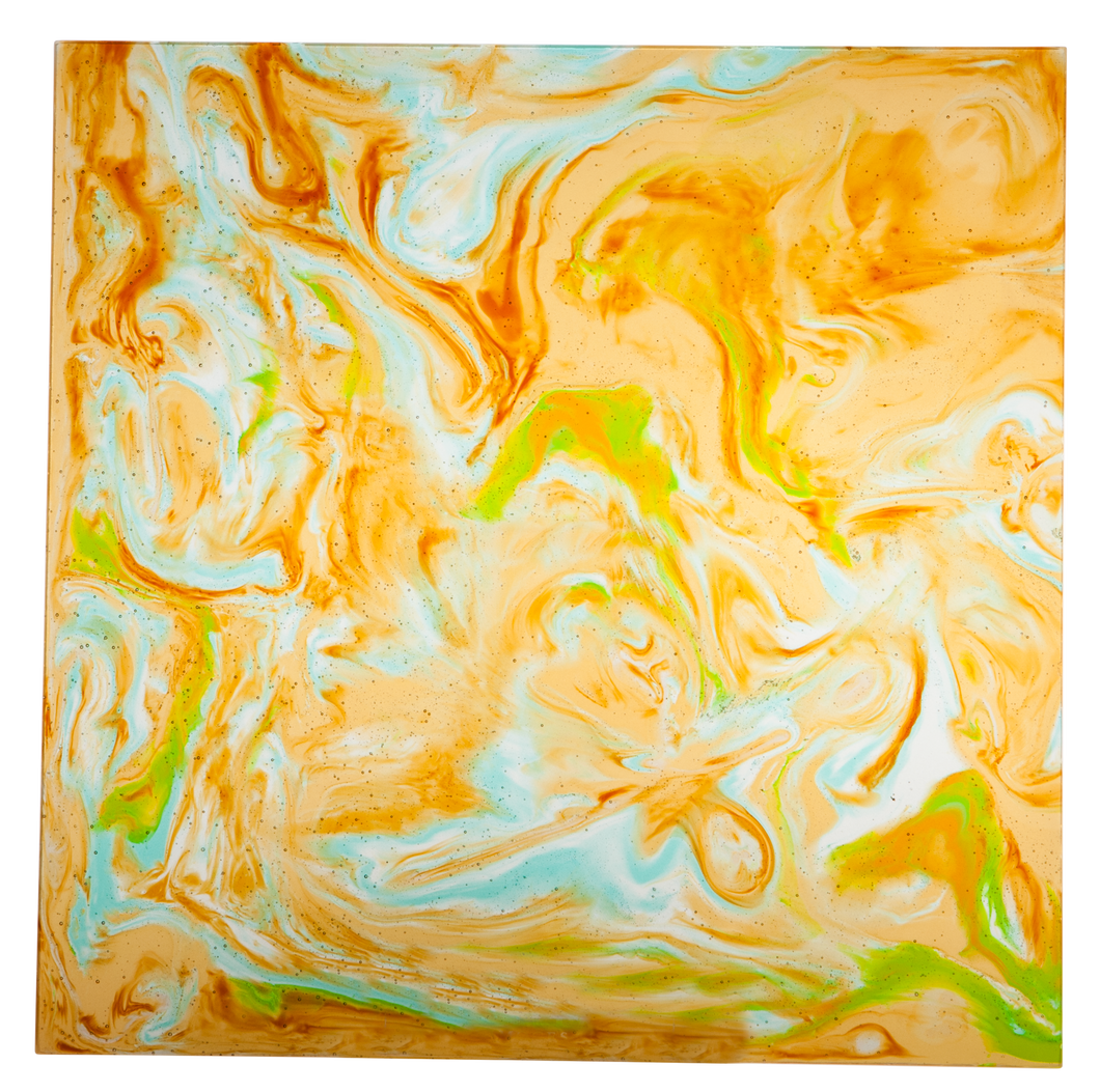 Seasons Decorative Panel in Amber, Blue, & Green